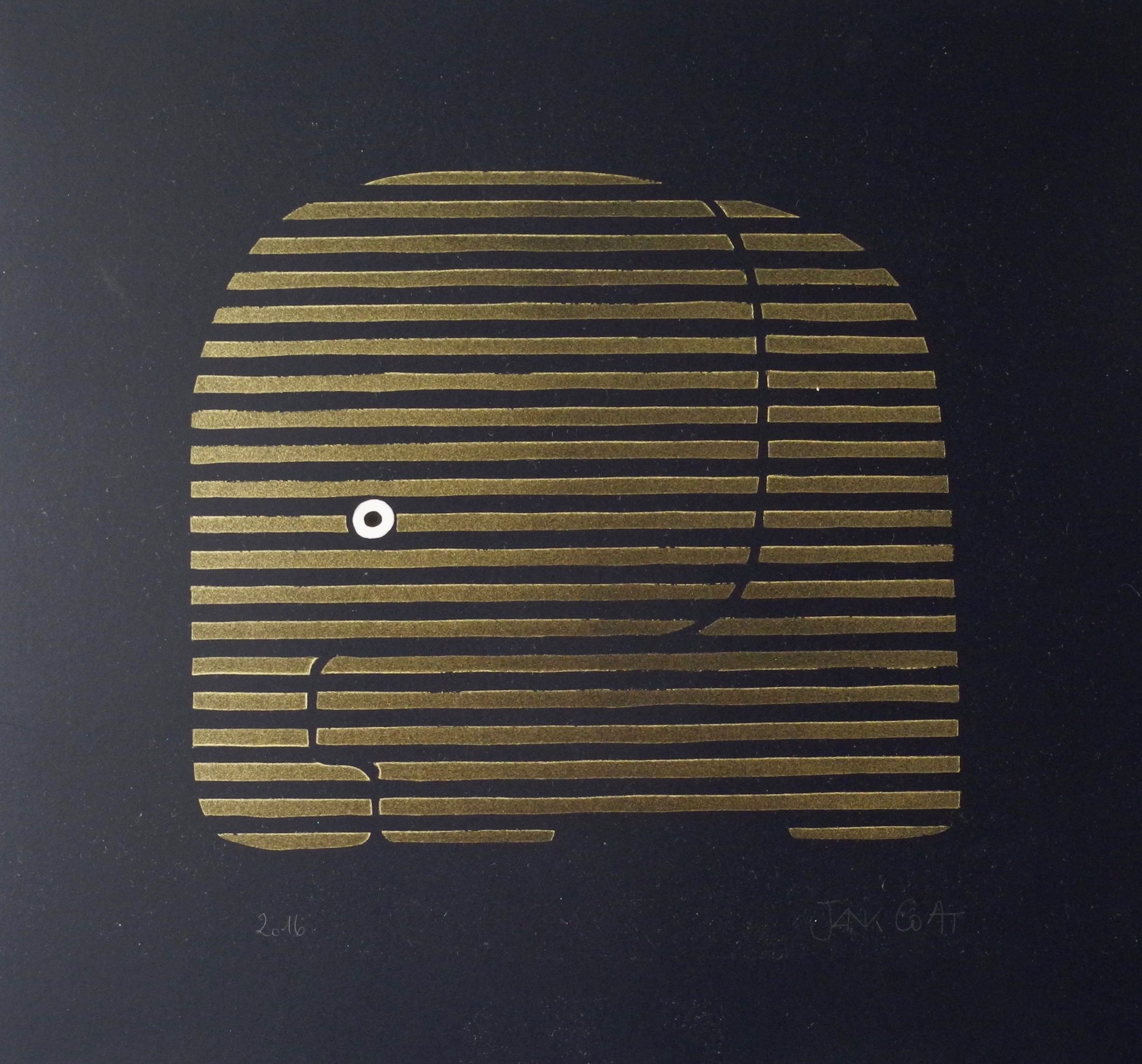 Aleph noir et or 30 x 30