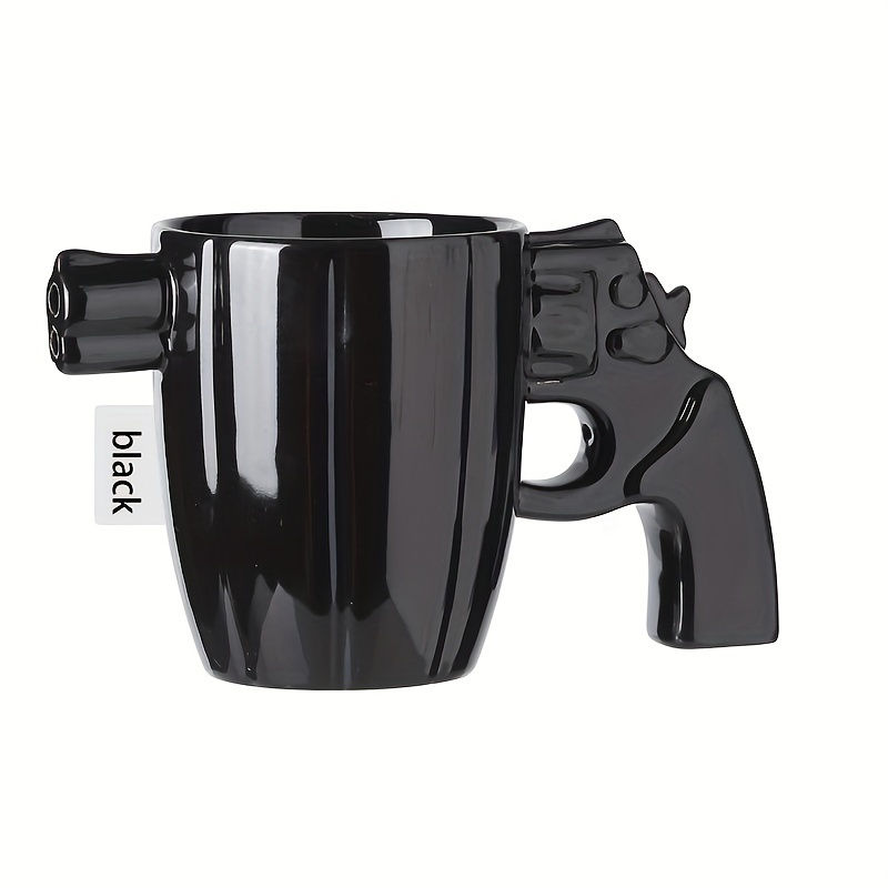Novelty Revolver Design Insulated Ceramic Mug - 1pc Reusable Multipurpose Large