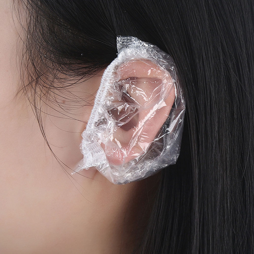 50/100PCS Disposable One-off Earmuffs Plastic Waterproof Ear Cover Bath Shower S