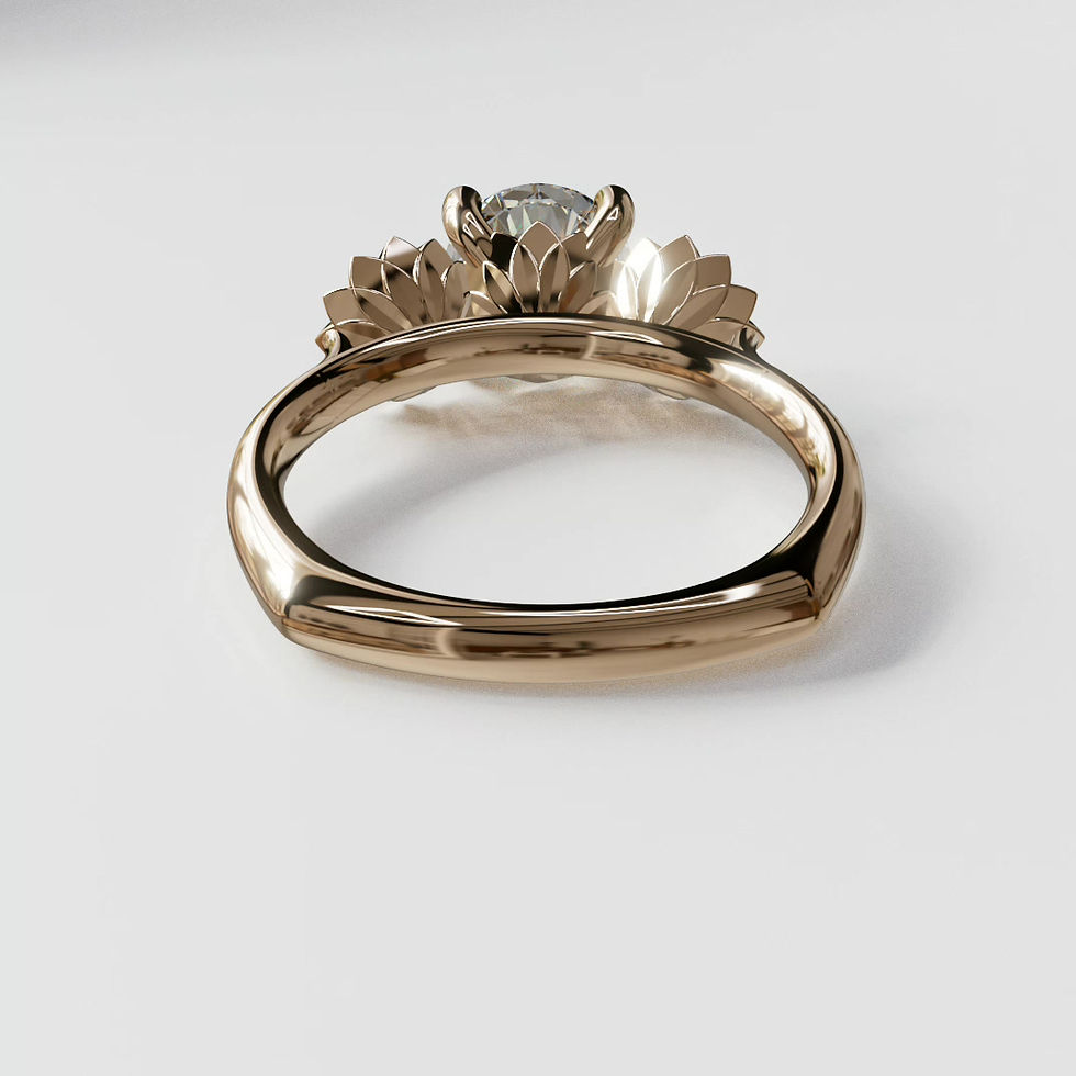 Thumbnail: 14K Gold Engagement Ring - Lotus 2 by Milad Jewelers