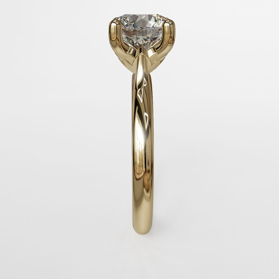 Thumbnail: 14K Gold Solitaire Diamond Engagement Ring