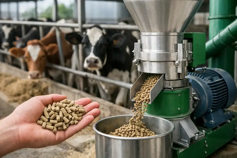 Biomass pellet market trends showing modern pellet production line