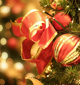 Rote Weihnachtskugeln