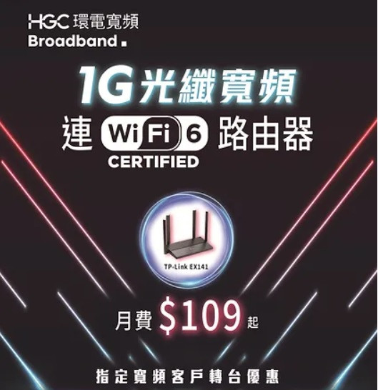 寬頻 Router 【HGC光纎寛頻 連Wifi 6 Router】公居屋只須月費﹩99/ 私樓只須月費﹩119