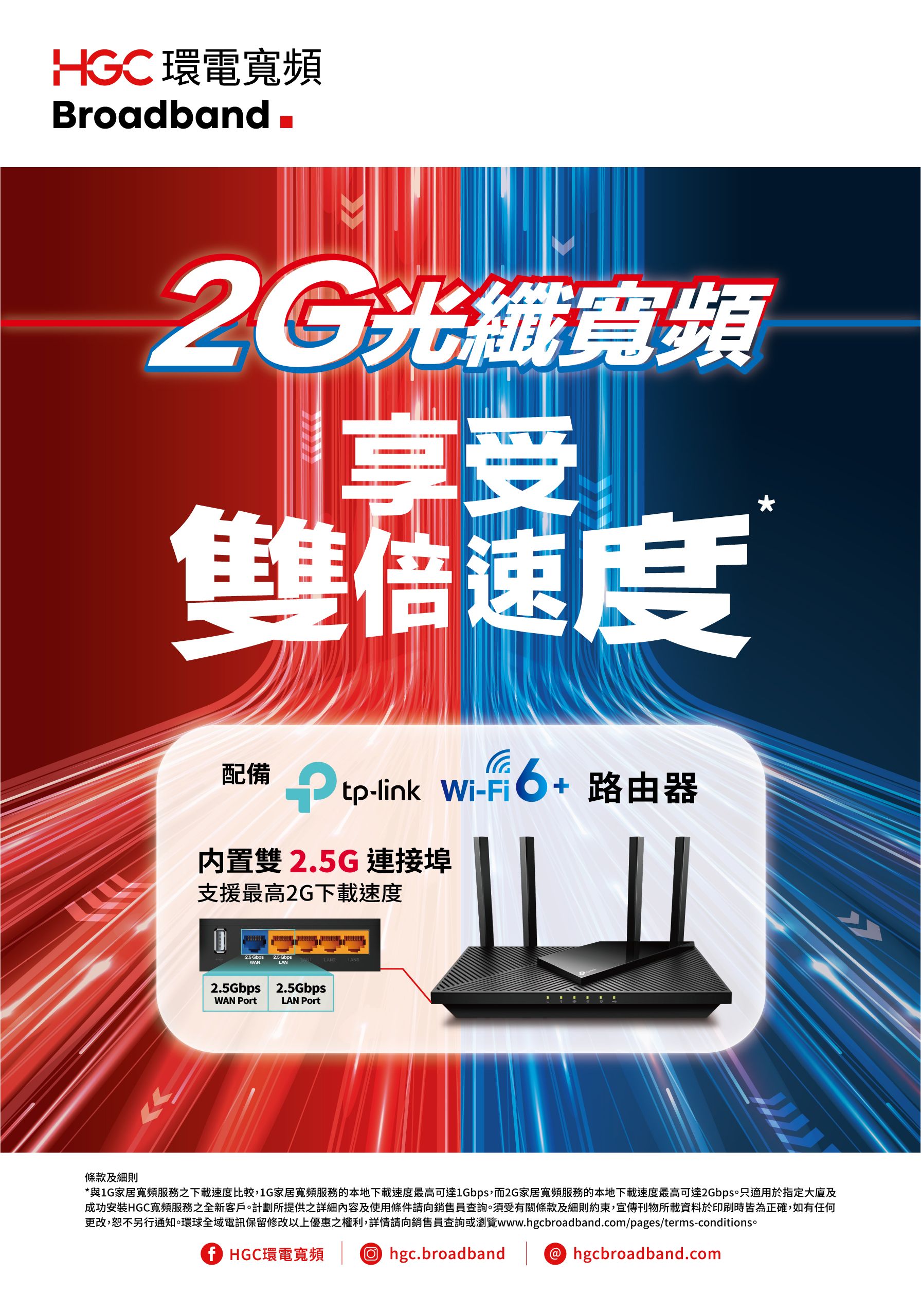 【HGC環電2000MB光纖寬頻】 公屋月費﹩119︱ 私樓月費﹩129︱