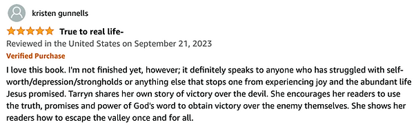 Review for THE VALLEY sold on Amazon by Tarryn Sarcone, Christian Life Coach