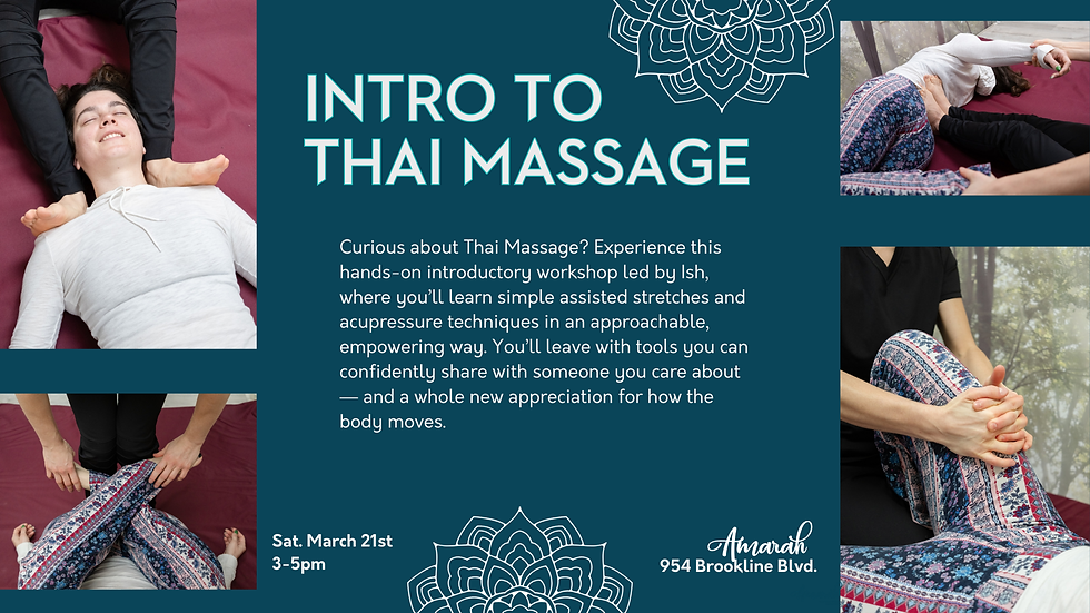 Intro to Thai Massage Workshop