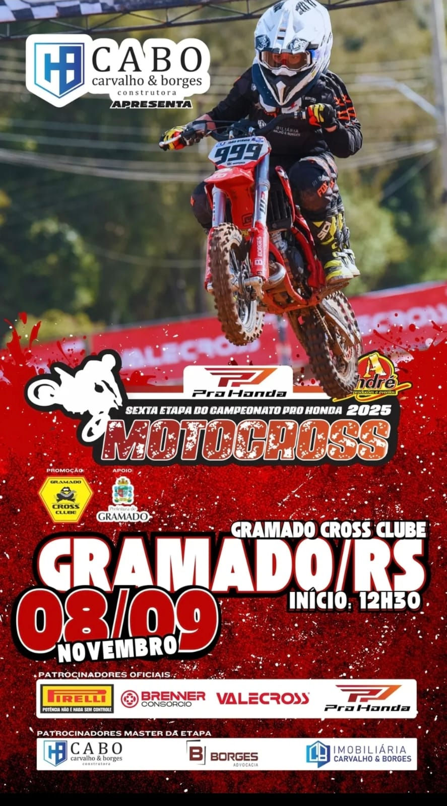 Sexta etapa do Campeonato Pro Honda de Motocross movimenta Gramado neste fim de semana