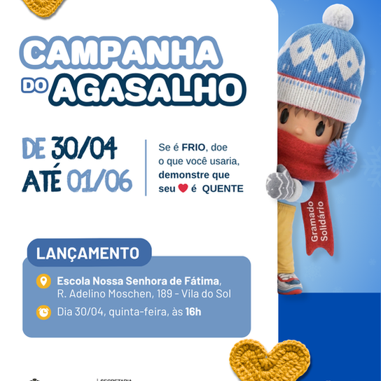 Campanha do Agasalho inicia no dia 30 de abril em Gramado