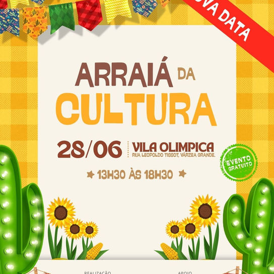 Festa Junina da Cultura é transferida para o dia 28 de junho