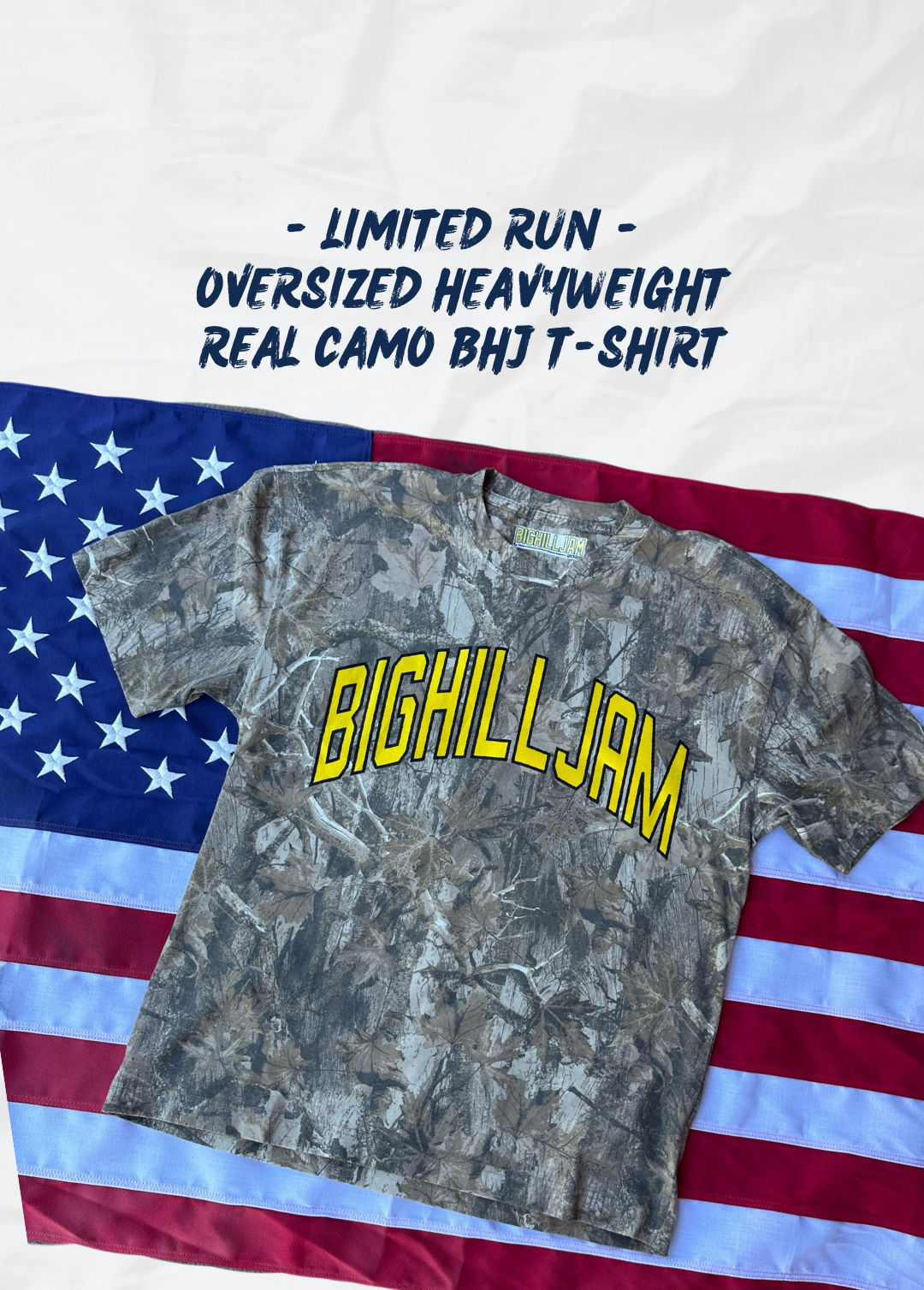 OVERSIZED HEAVYWEIGHT REAL CAMO BHJ T-SHIRT
