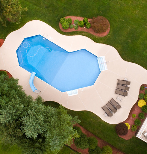 Aerial View of a Swimming Pool