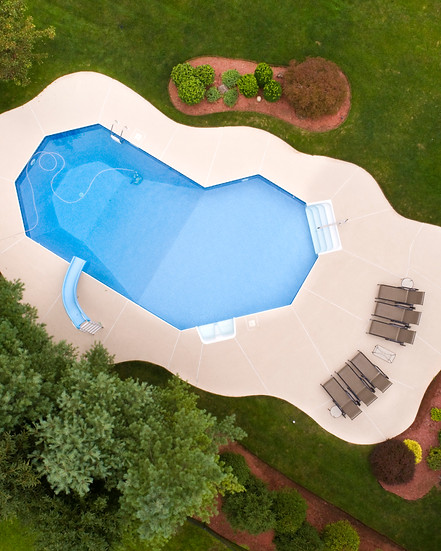 Aerial View of a Swimming Pool