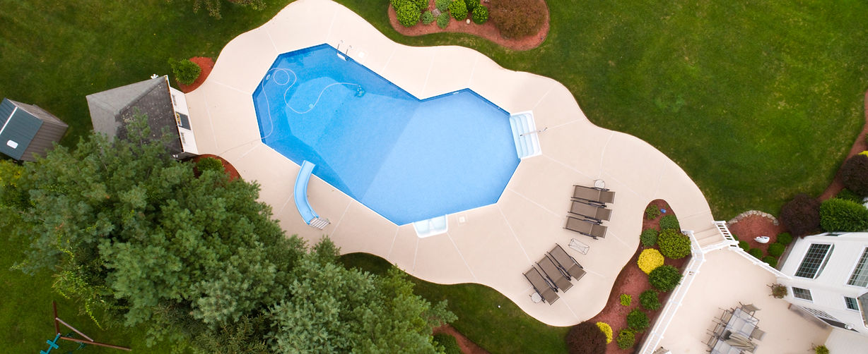 Aerial View of a Swimming Pool