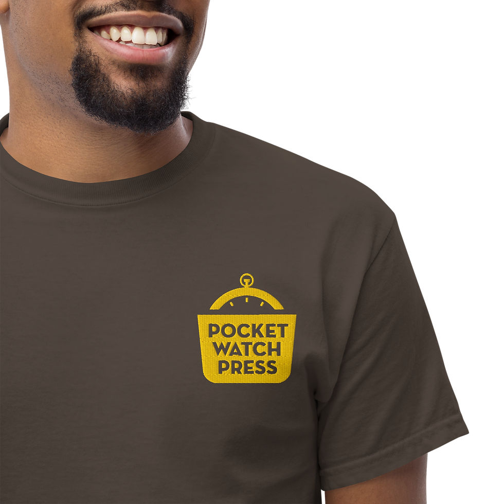 Thumbnail: Pocket Watch Press Embroidered Tee (Yellow Logo)