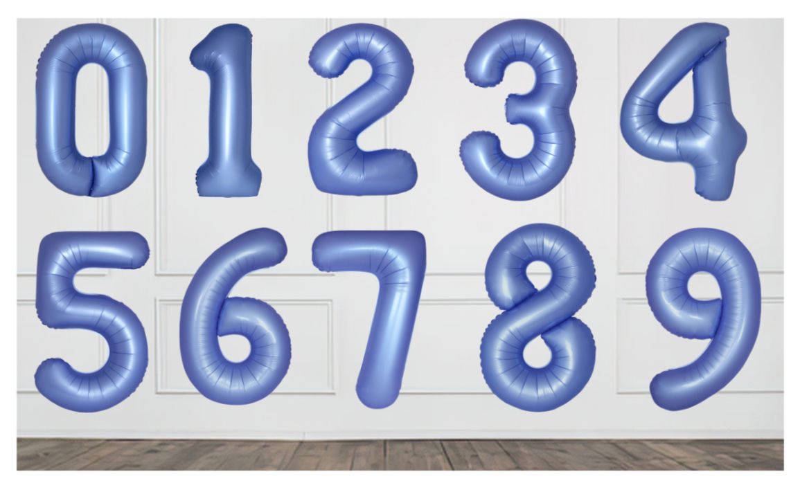 32 inch Satin blue number