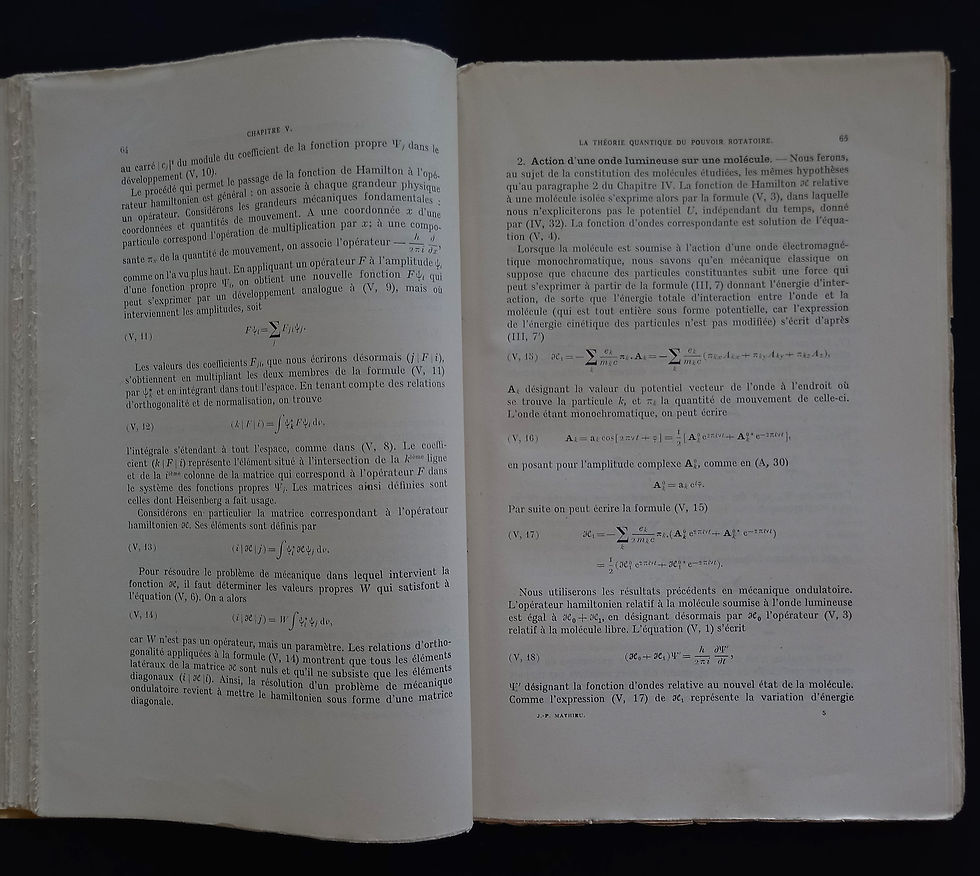 Miniature : Les théories moléculaires du pouvoir rotatoire naturel, Jean-Paul Mathieu, 1946.