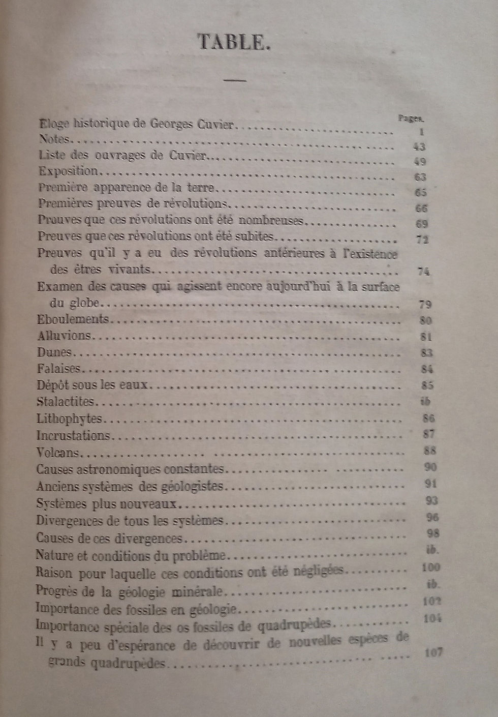 Miniature : Discours sur les révolutions du globe, Cuvier, 1864