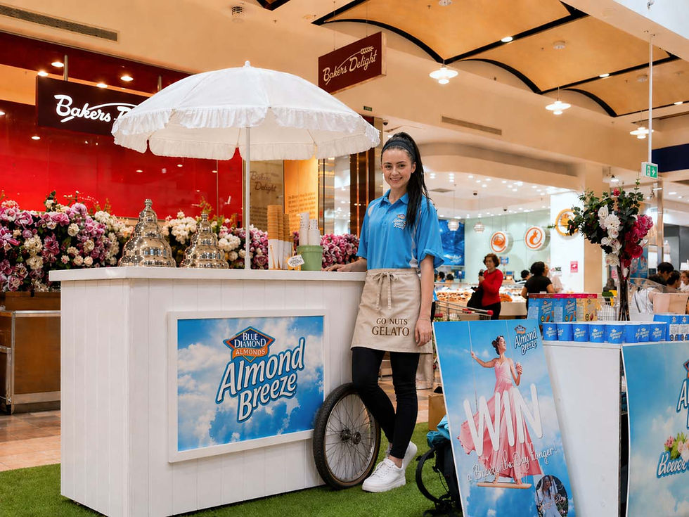 Go nuts gelato at a brand activation event -almond breeze