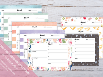 FREE Printable Desk Organization | Weekly Planner Pad | Weekly Pad | Planner 2017 | Small Planner |