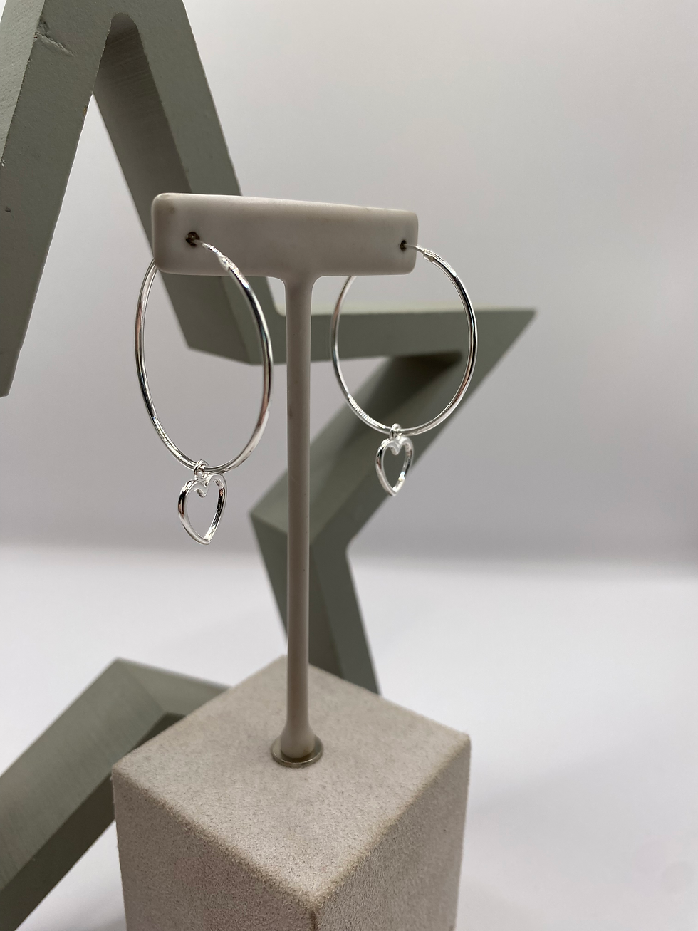 Thumbnail: Open Heart Hoop Earrings