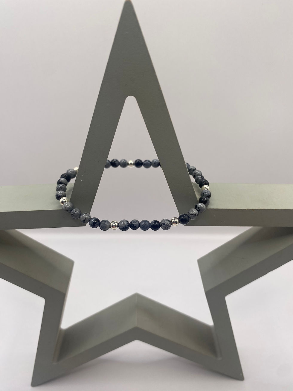 Thumbnail: Snowflake Obsidian & Sterling Silver Bracelet