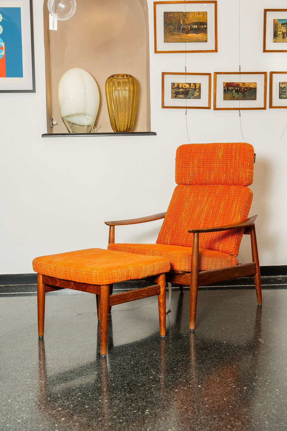 Miniatura: chaise-longue con poggiapiedi