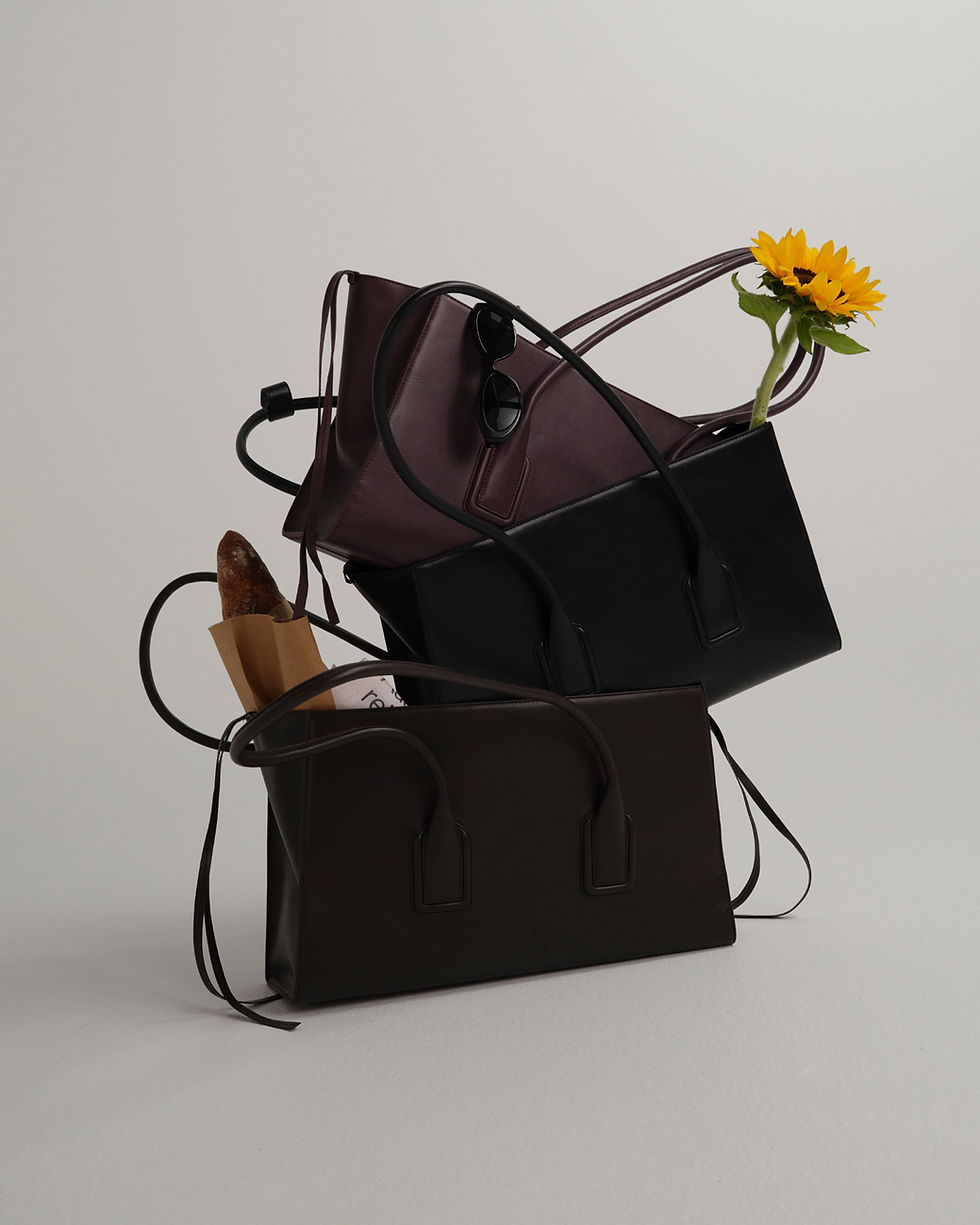MATEO, 100% australian leather handbag available in black, chocolate or fig