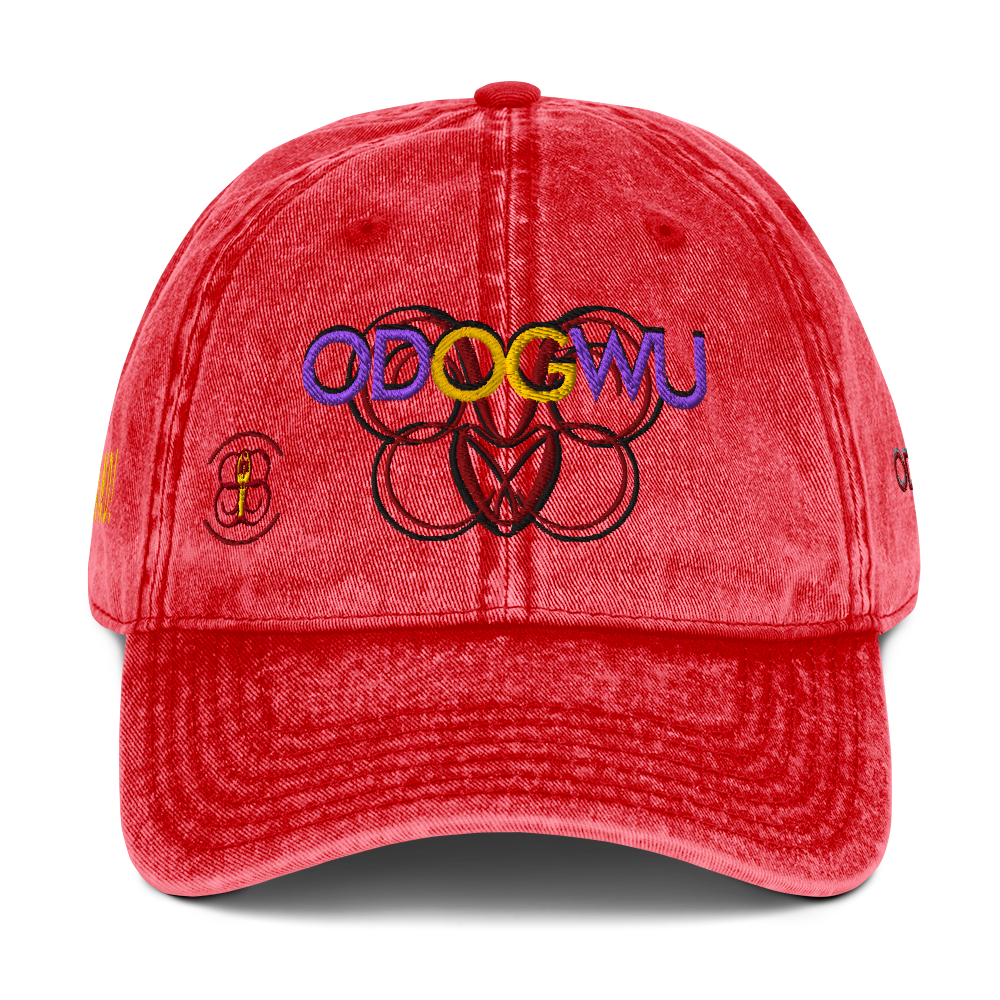 M: hats+: "ODOGWU", vintage twill cap