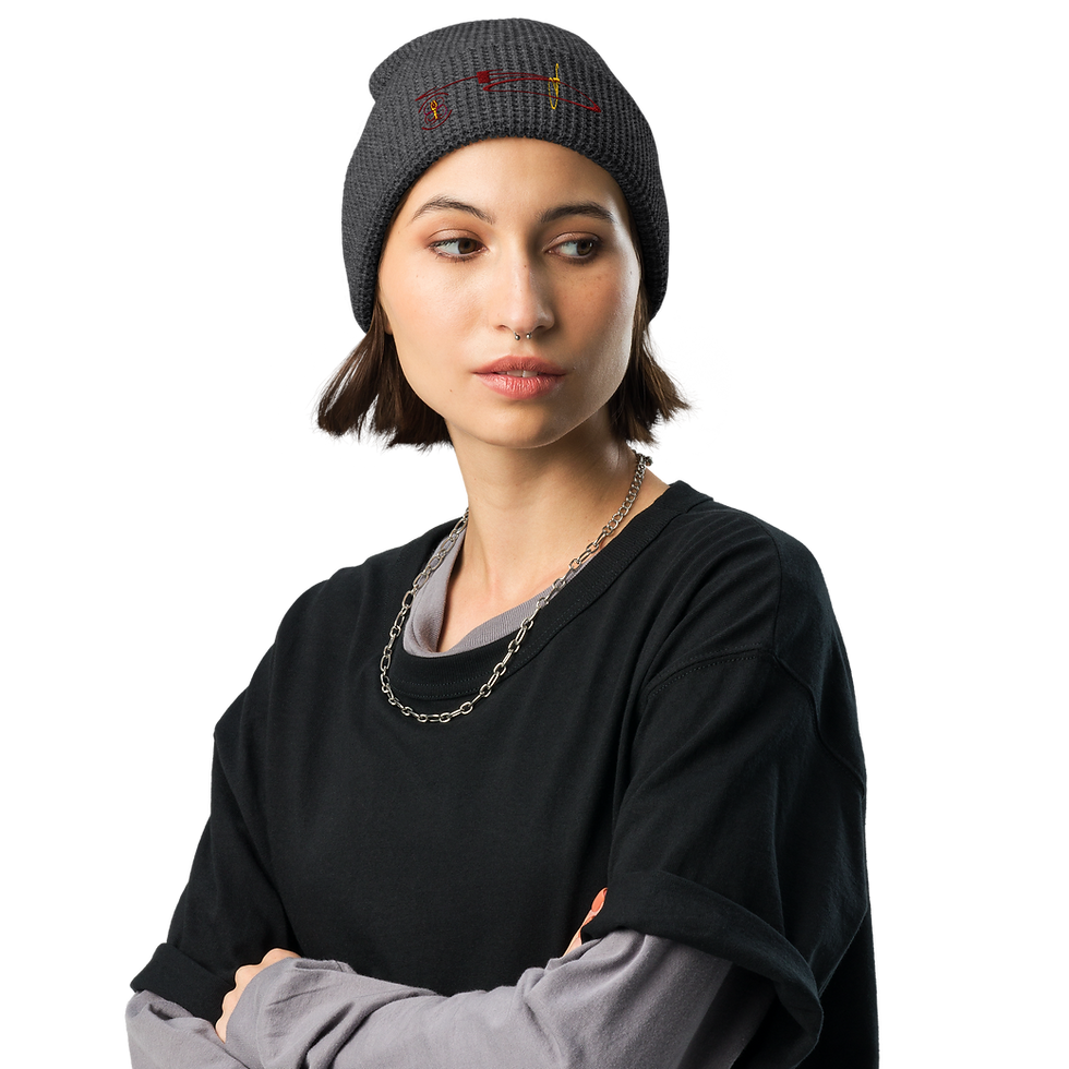 Thumbnail: W: hats+: "FemYnYnn", waffle knit beanie