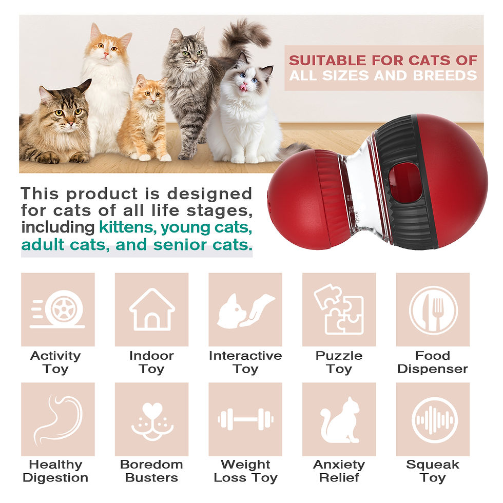 Thumbnail: Chirping Bird Slow Feeder Cat Toy | Leaky Ball Interactive Training Toy