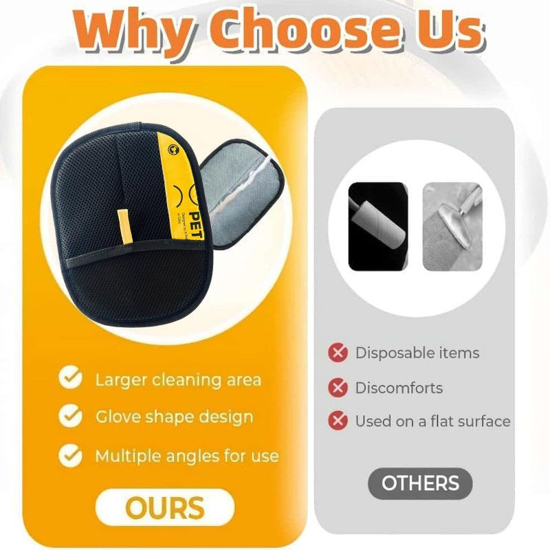 Thumbnail: Pet Hair Removal Glove — Electrostatic Two-Way Brush & Grooming Mitt