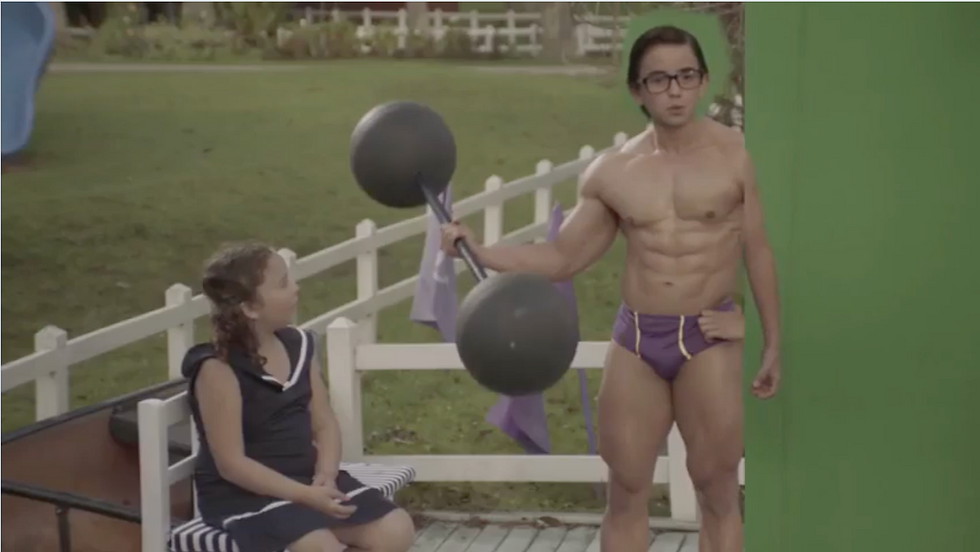 “Behind-the-scenes still: Green screen and VFX compositing for a YOO Mexico campaign.