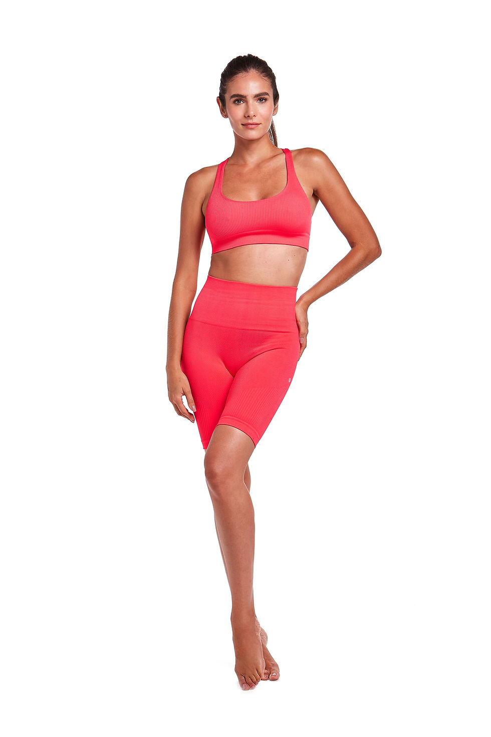 Miniatura: Bermuda Fitness in twill a vita alta