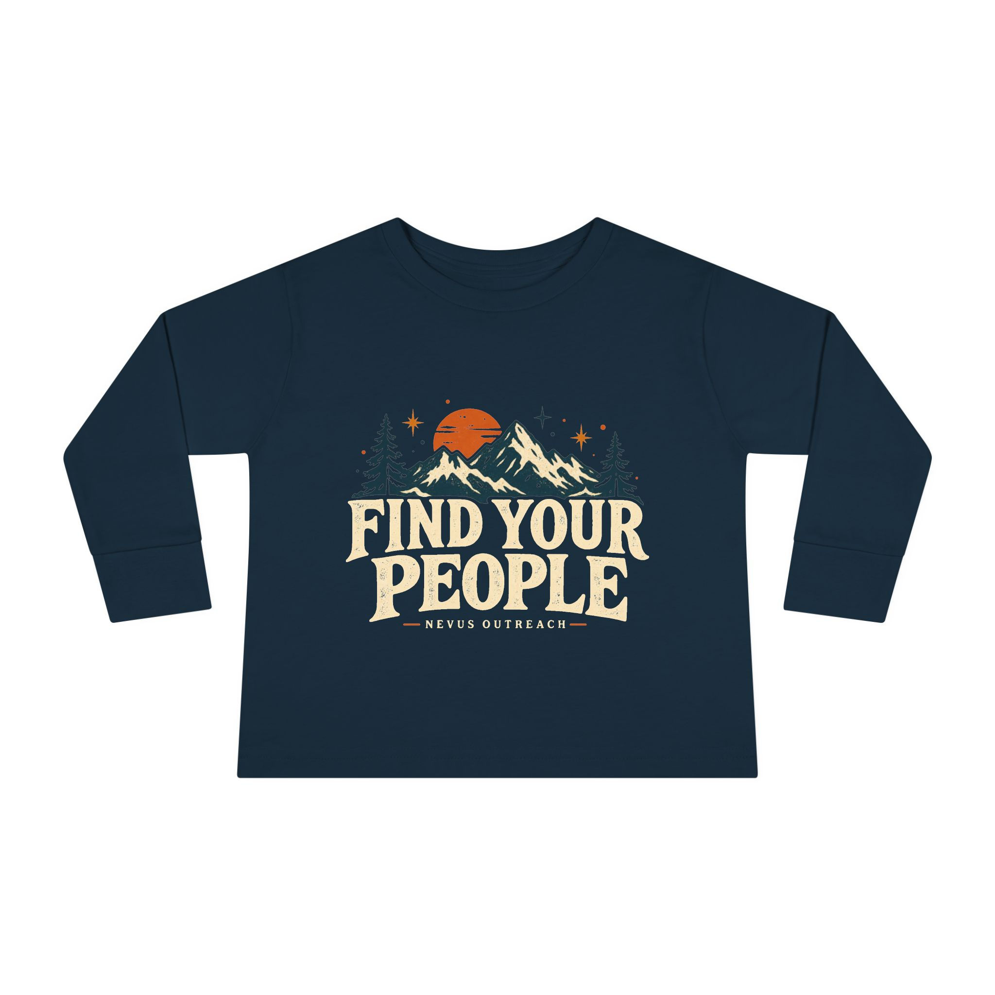 Toddler Tee — "Find Your People" Mountain Adventure Long Sleeve