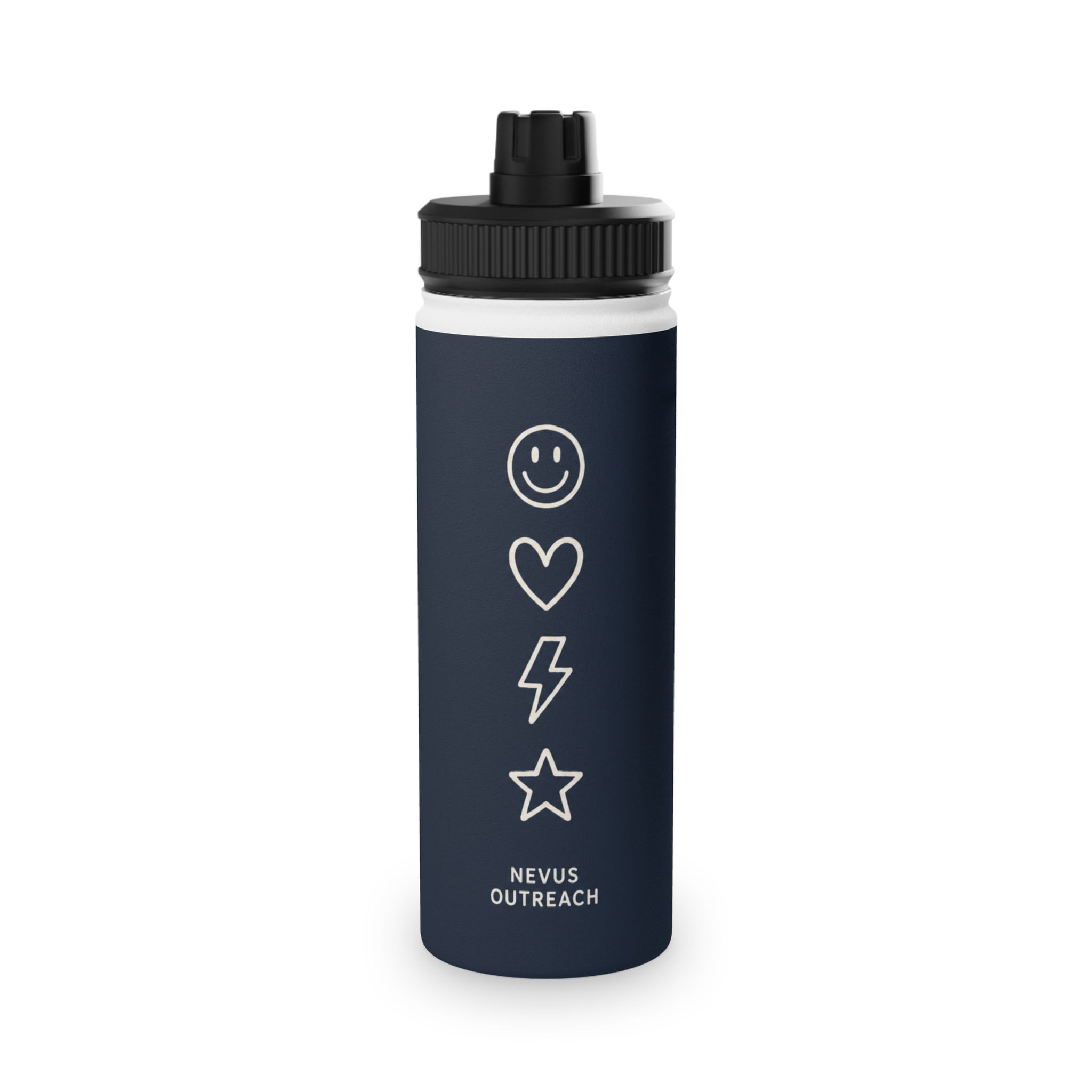 Smile, Heart, Lightning, Star Stainless Steel Water Bottle