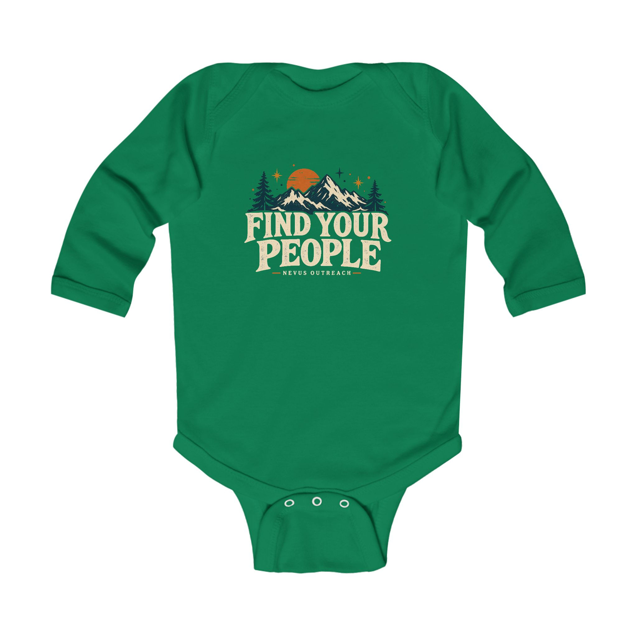 Infant Bodysuit — 'Find Your People' Mountain Adventure Baby Onesie