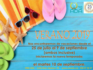 Vacaciones de verano 2019