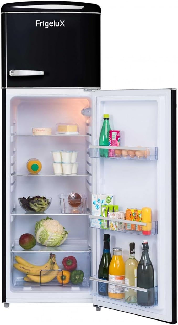 Thumbnail: Fridgelux 169x55cm Top Mounted Fridge Freezer Black