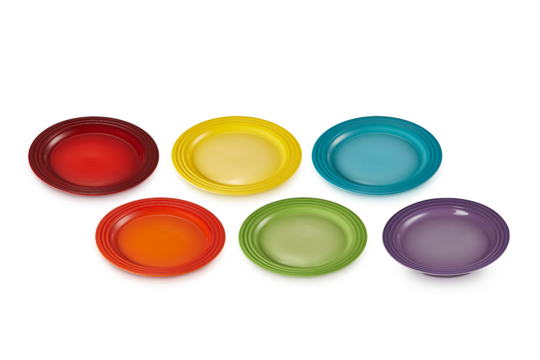 Thumbnail: Le Creuset Stoneware Rainbow Set of 6 Side Plates 22cm