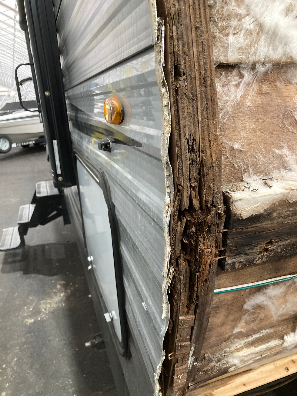 Extensive water damage hiding behind siding