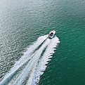 a boat going for a water test after being repaired