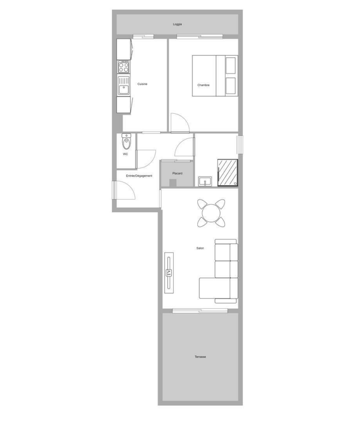 Miniature : Appartement 2P dernier étage vue collines