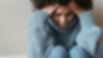 Woman under stress and anxiety. Mixed race woman.