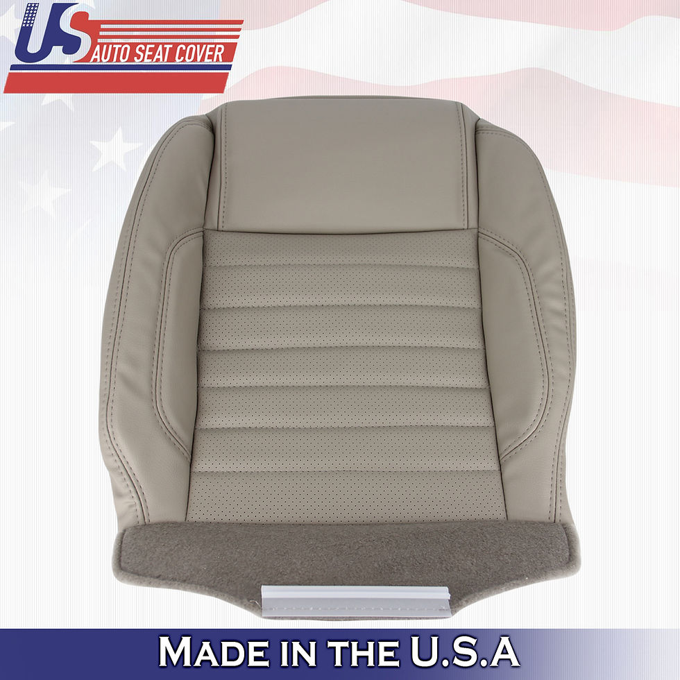 Thumbnail: 2010-2014 Ford Mustang Driver Bottom Leather Seat Cover Tan Perforated