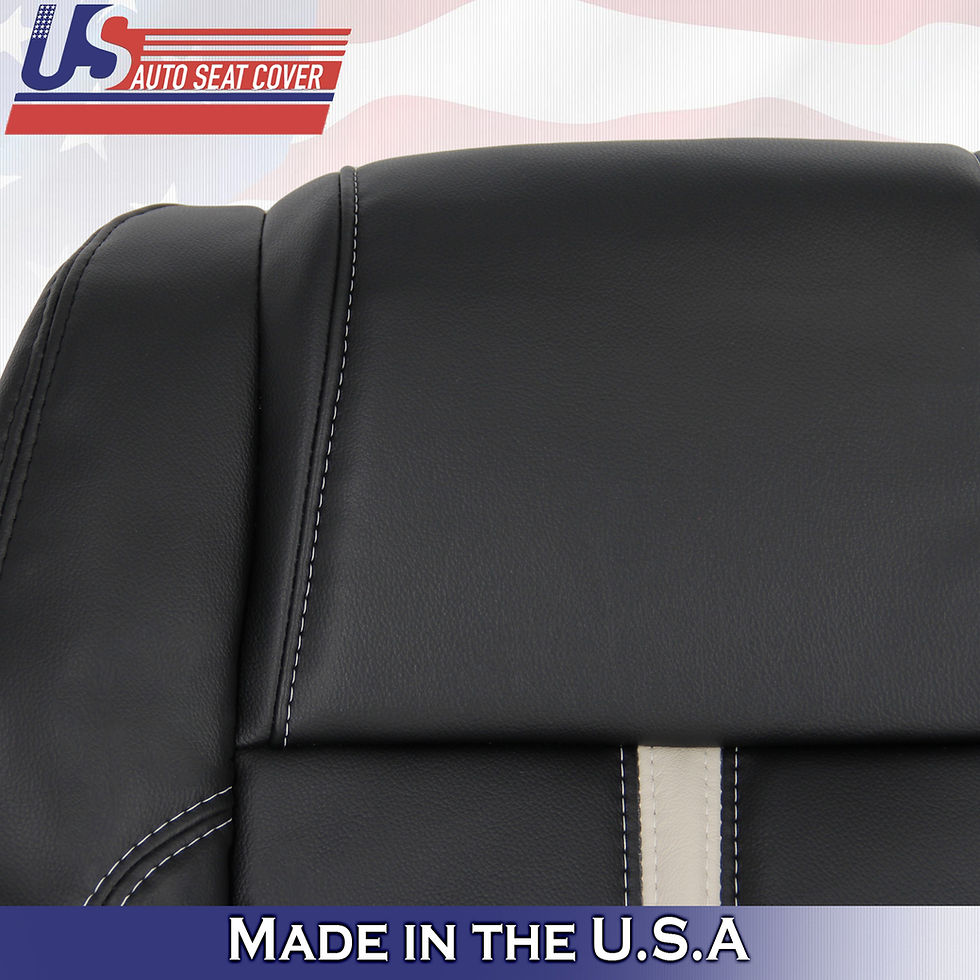 Thumbnail: 2010-2014 Ford Mustang GT Driver & Passenger Tops-Bottoms Leather Cover Black