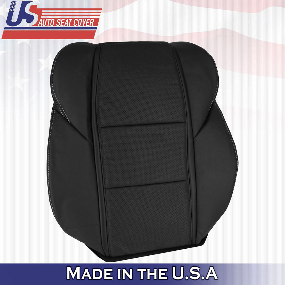 Thumbnail: 2014 ACURA TL DRIVER-PASSENGER TOPS IN LEATHER BLACK PERFORATED WHITE STITCH