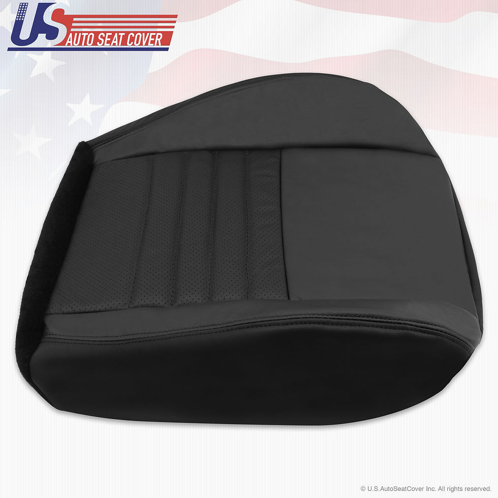 Thumbnail: 1998-2004 Ford Mustang Driver Bottom Perforated Leather Seat Cover Black
