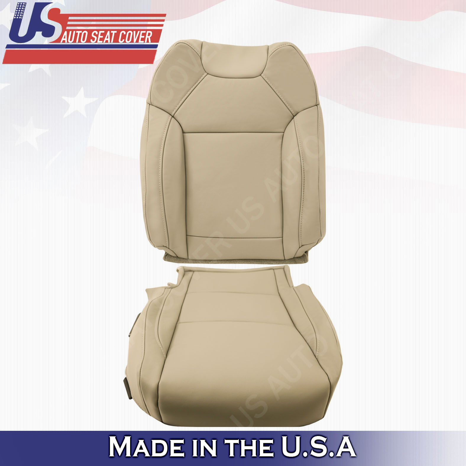 For 2014 to 2020 Acura MDX TOP & BOTTOM Leather Seat Cover Tan