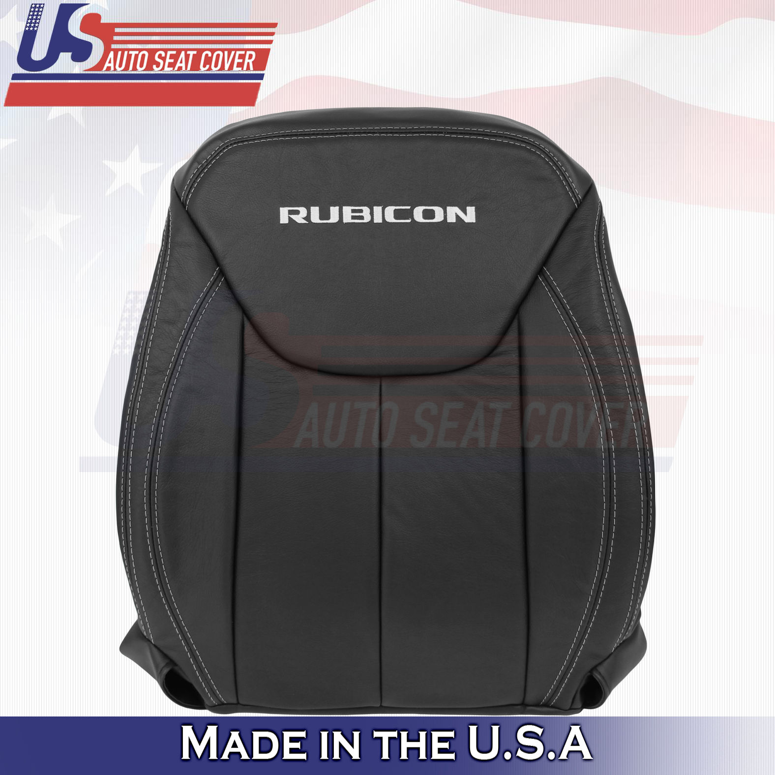 2013-2017 Jeep Wrangler Rubicon Passenger Top Leather seat Cover in Black